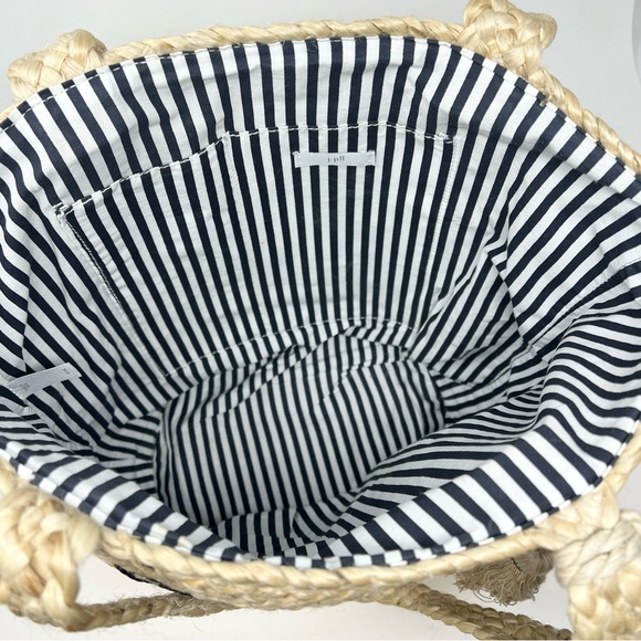 J. Jill Sand and Sea Natural Jute Beach Bag Embroidered Tote Fully Lined - Picture 10 of 10